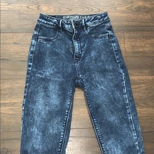 American Eagle Acid Wash Sky-High Jeggings